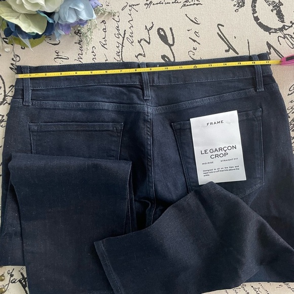NWT FRAME Le Garçon Crop Boyfriend Jeans in Penmar Dark Wash Size 31 - Picture 8 of 10